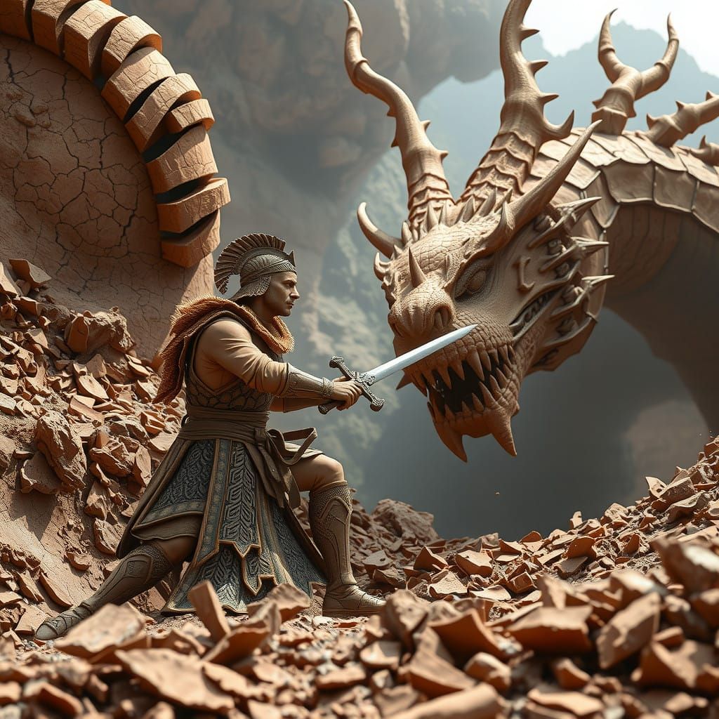 Clay dragon  by @Laevos