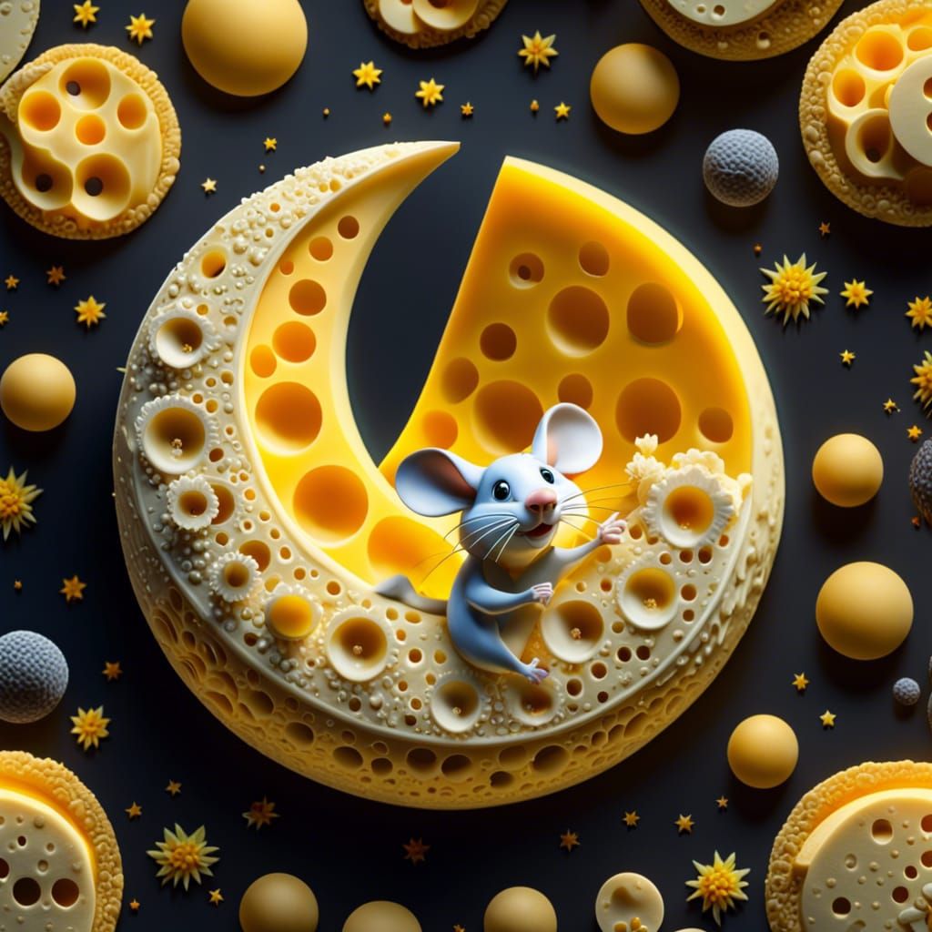 That's one small nibble for man, one giant dream for mousekind.  by @candyland