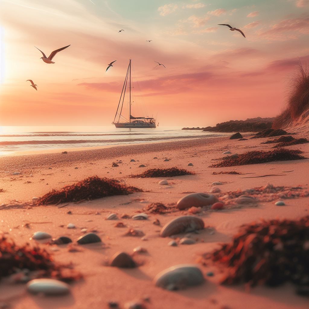 A serene landscape of a beach v3