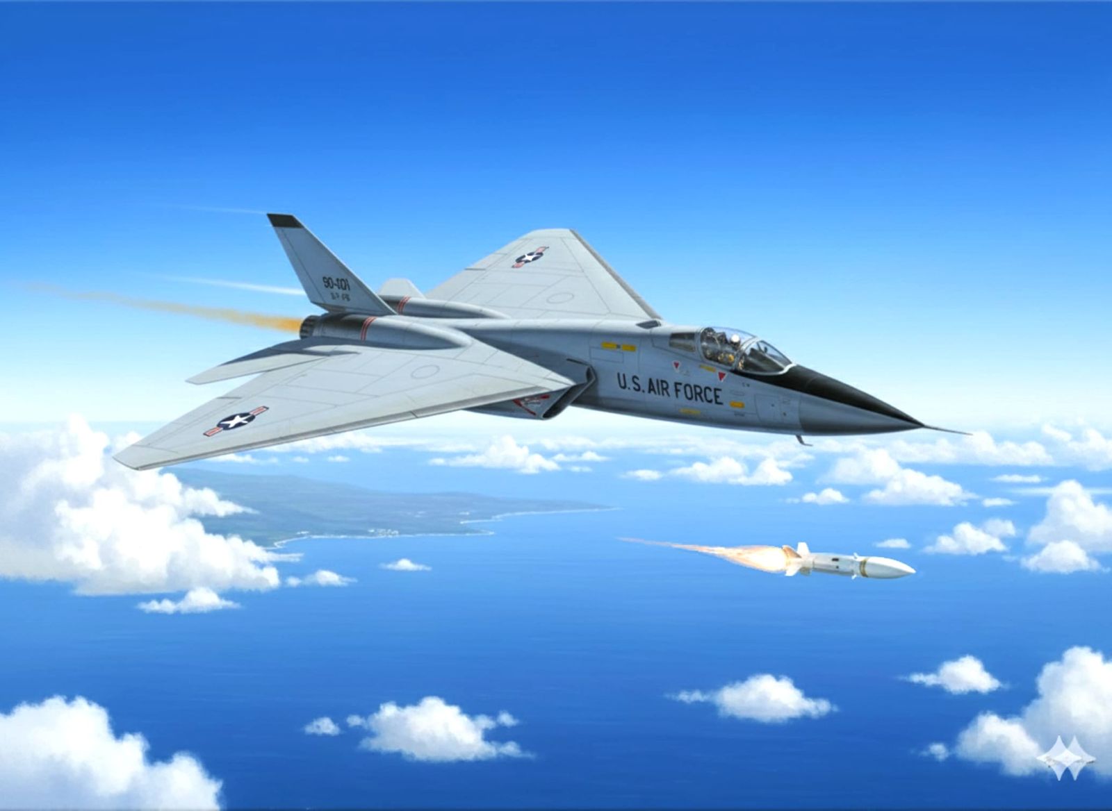 USAF F-108A Launches A Missile, #1