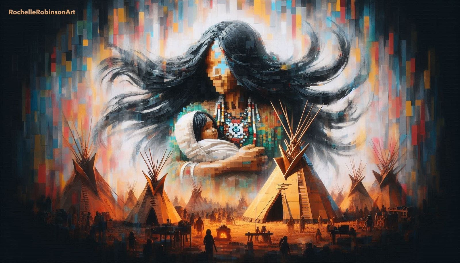 A Native American Mother and Child