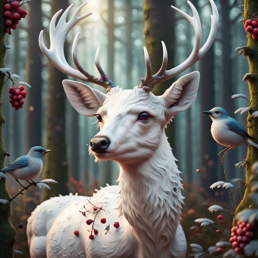 The White Deer in The North. - AI Generated Artwork - NightCafe Creator