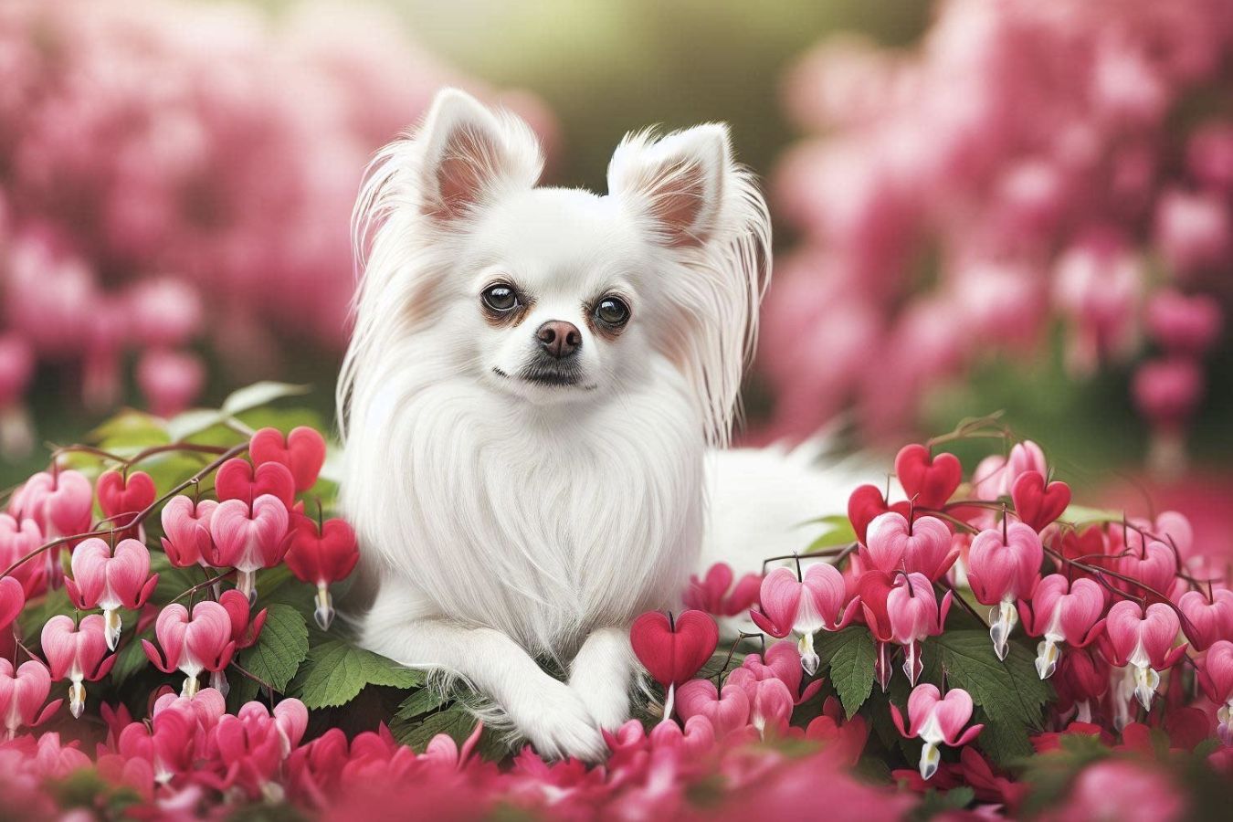 Nicky with Bleeding Heart Flowers