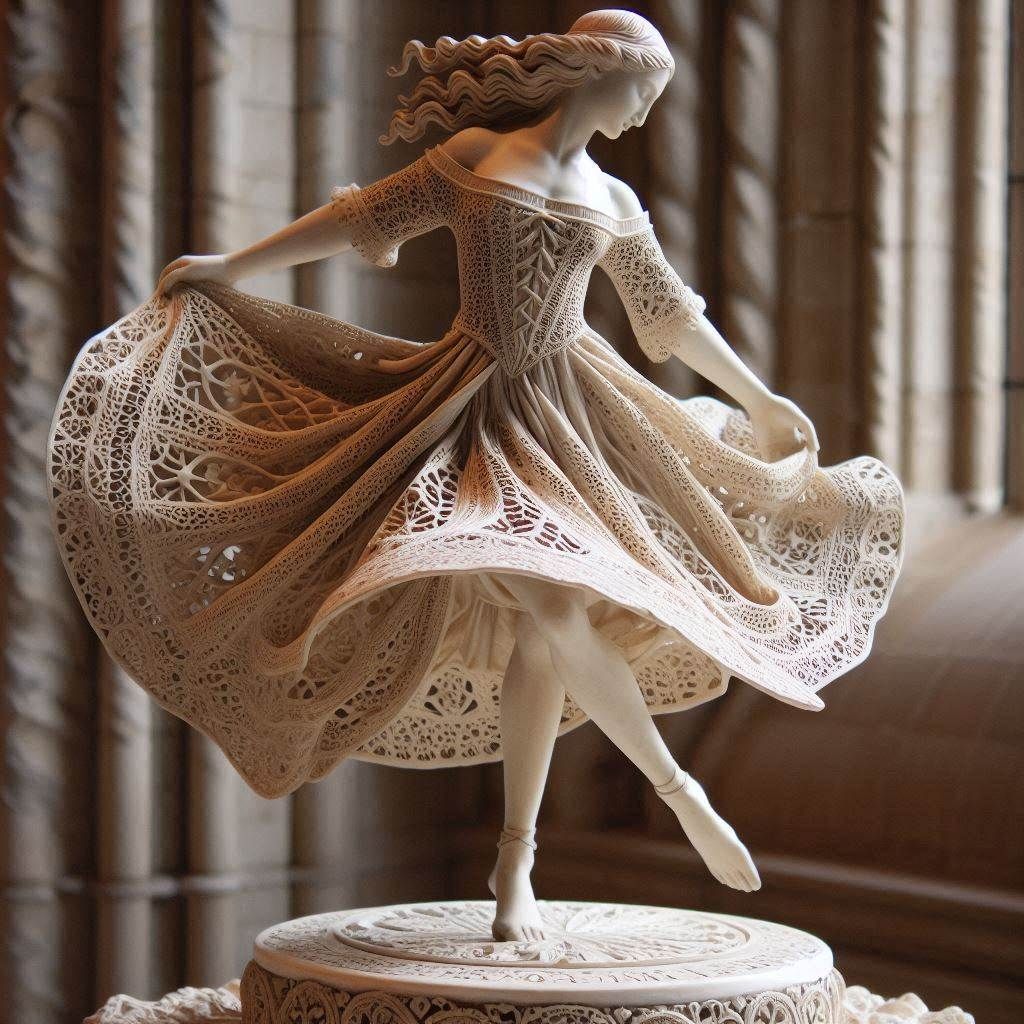 Lost da Vinci carvings - “Twirling Lace”