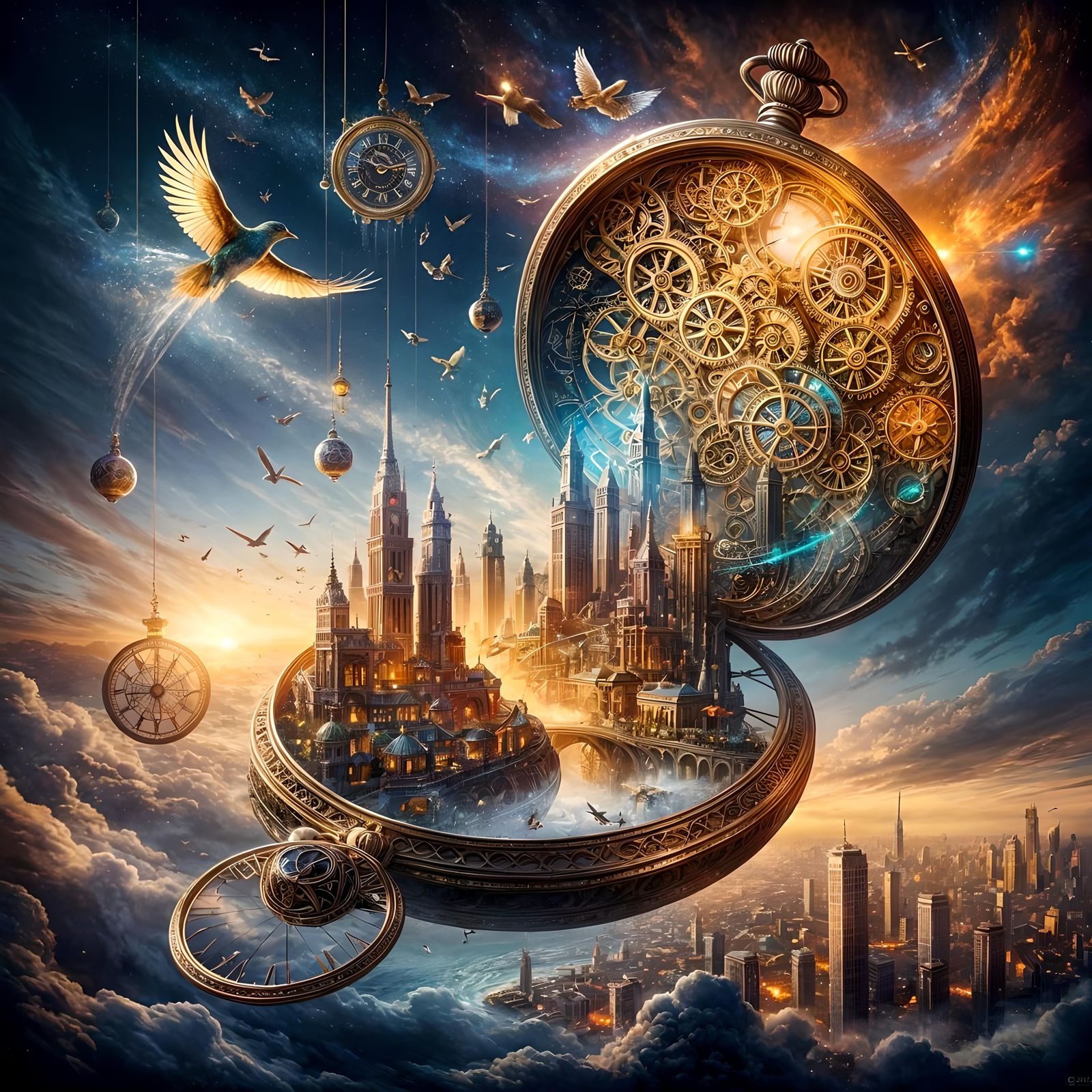 Crystal Pocket Watch with Miniature City

  by @Articstic-Arts