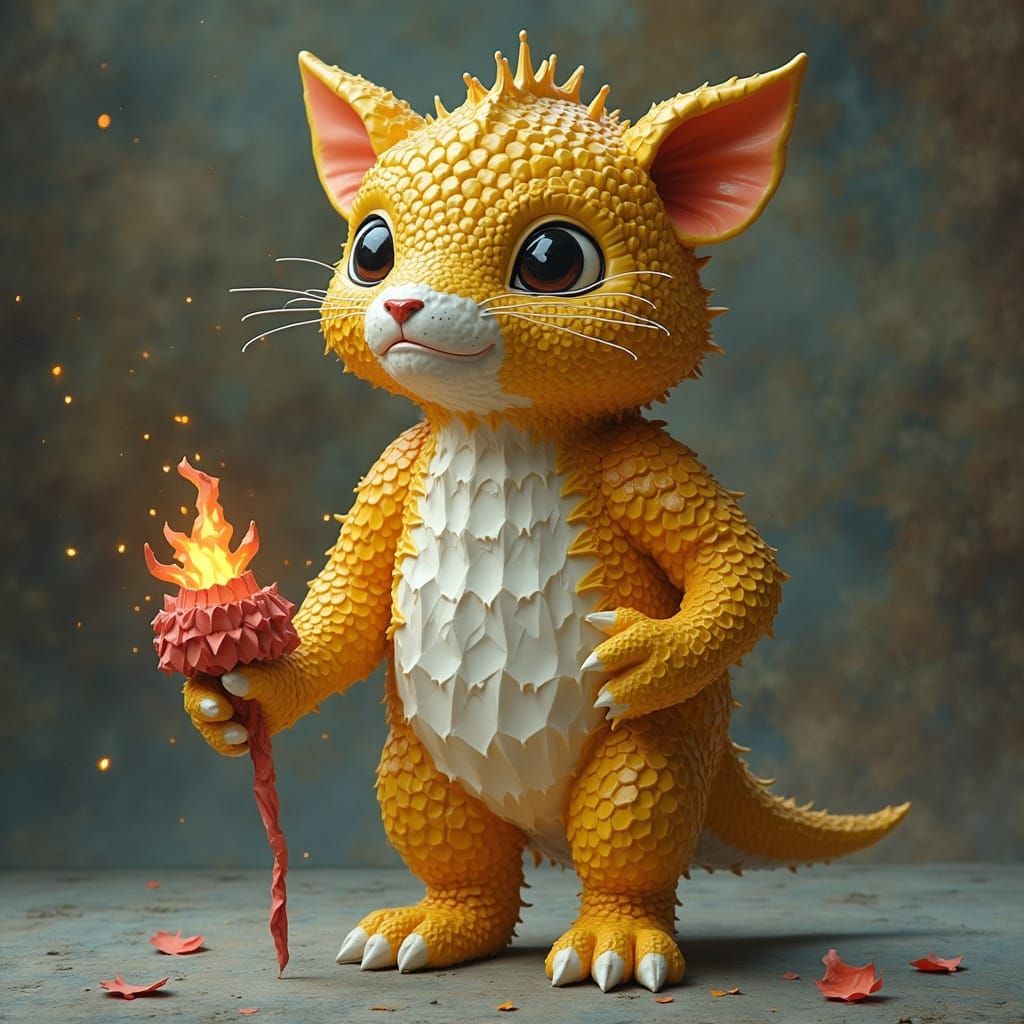 Lively Colorful Koala on Blossoming Spring Fruit Tree