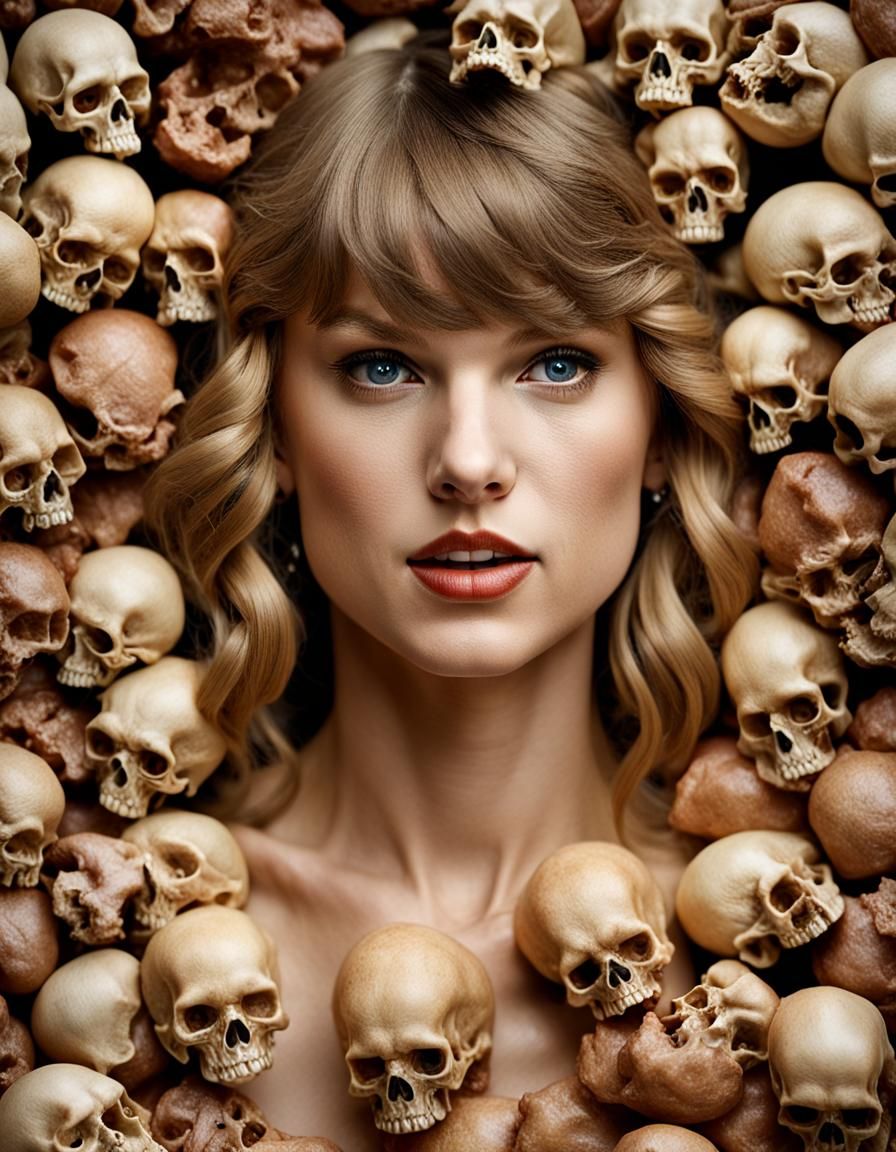 Taylor swift with a dead fetus attached to her body. Realist...