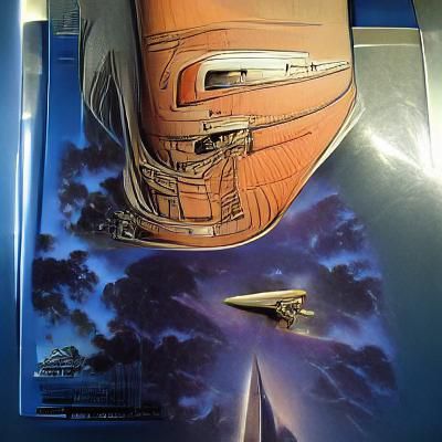 detailed space ship and astronaut comic book by Ralph McQuar...