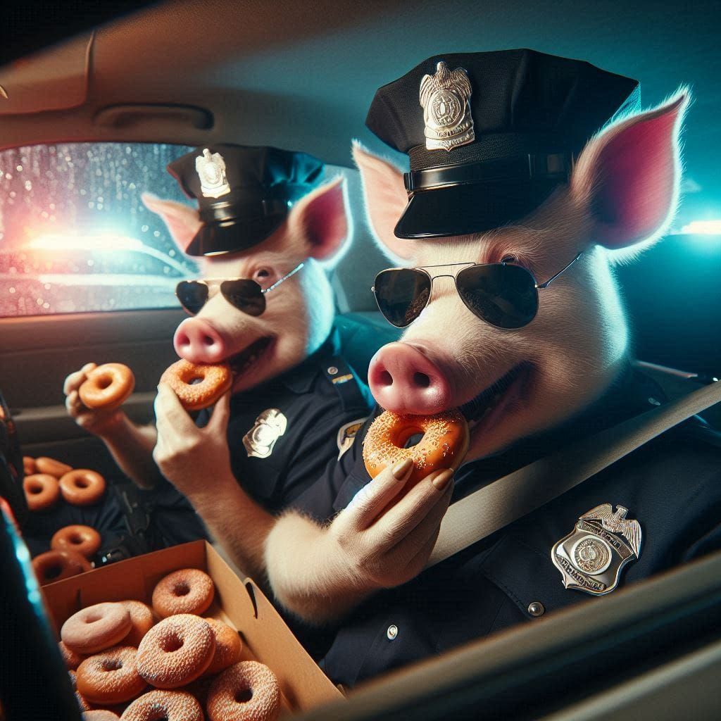Useless pigs on patrol
