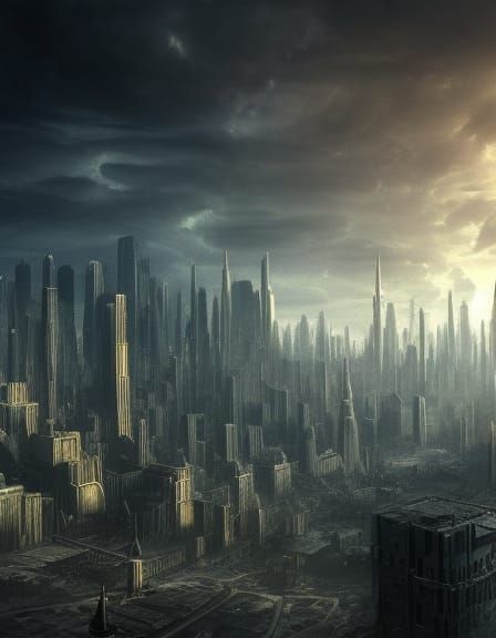 Wasteland Metropolis 1 - AI Generated Artwork - NightCafe Creator