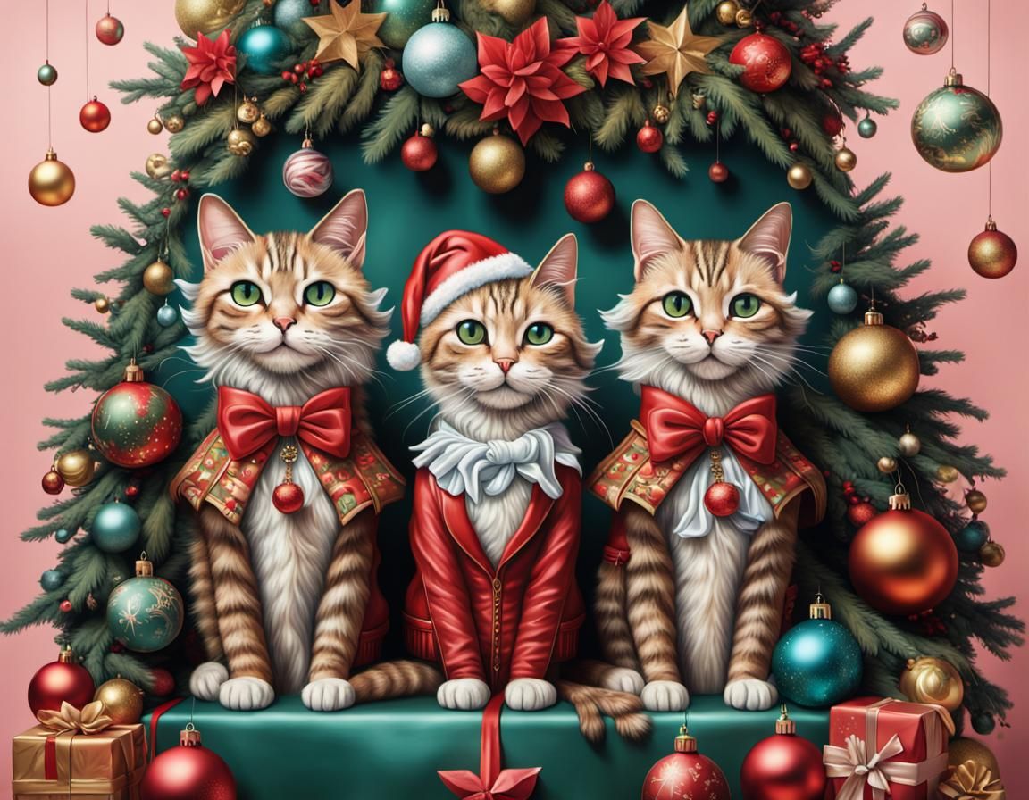 Christmas Cats  by @Rose