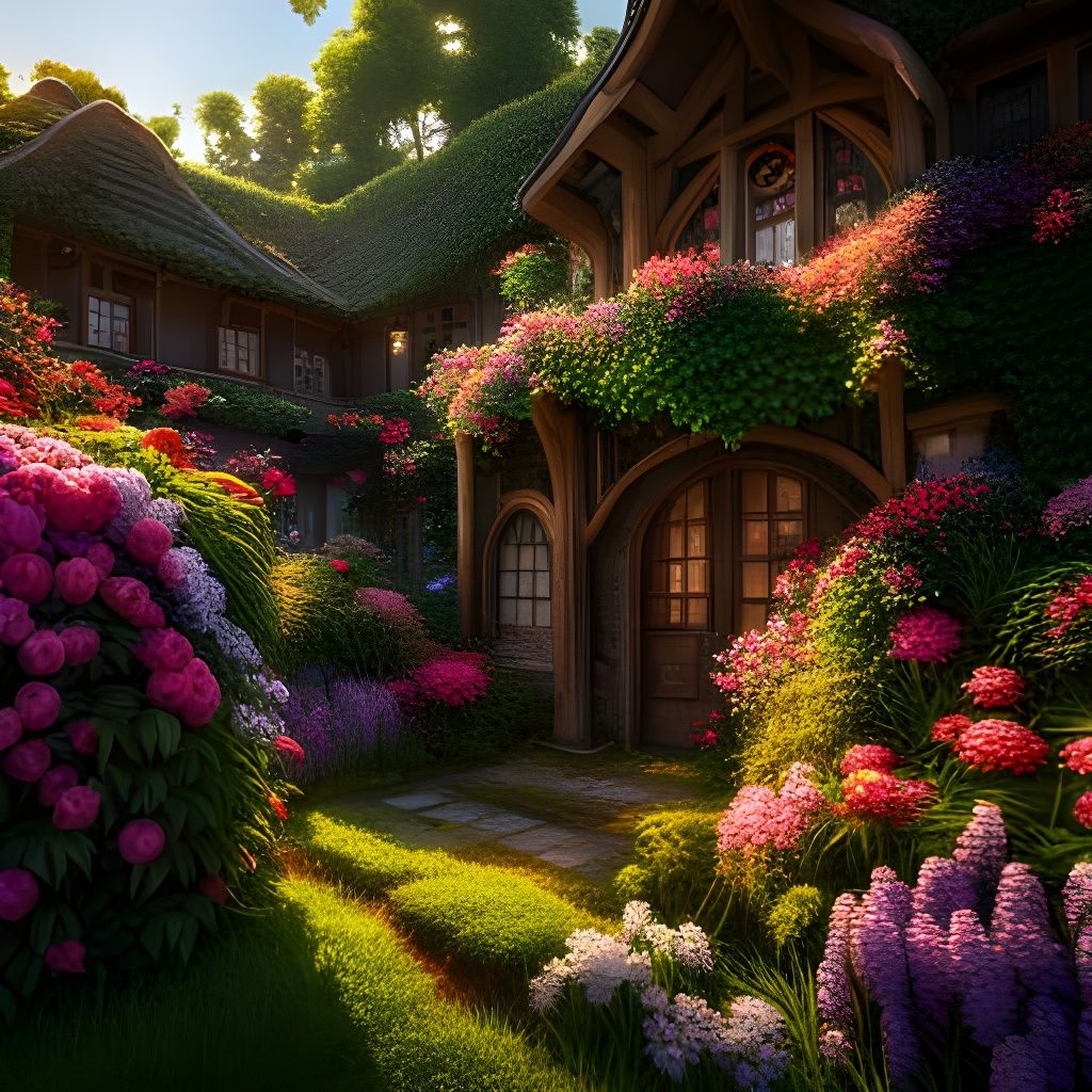 Cottage Covered in Flowers  by @IAP