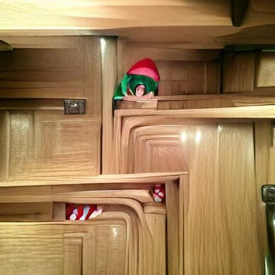 elf spotted hiding in cupboards