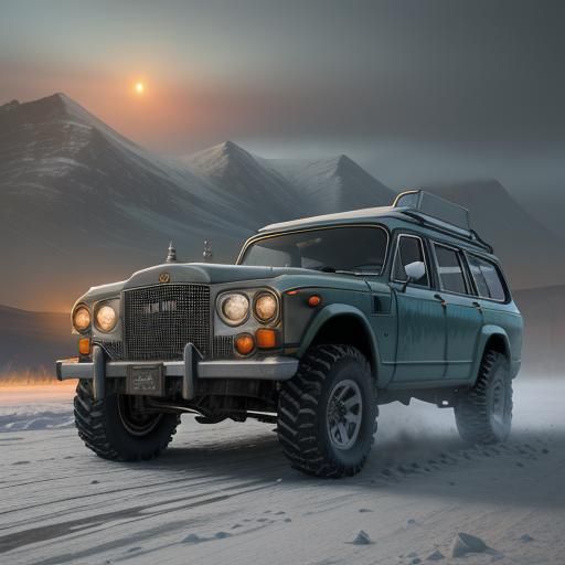 1976 XJ6 grille station wagon tractor tires roof rack led li...