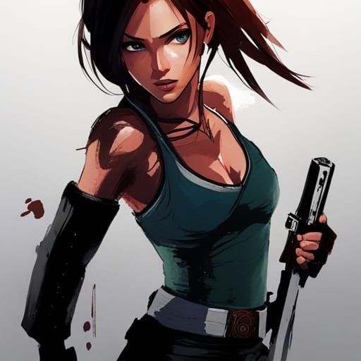 Laura Croft drawing art - AI Generated Artwork - NightCafe Creator