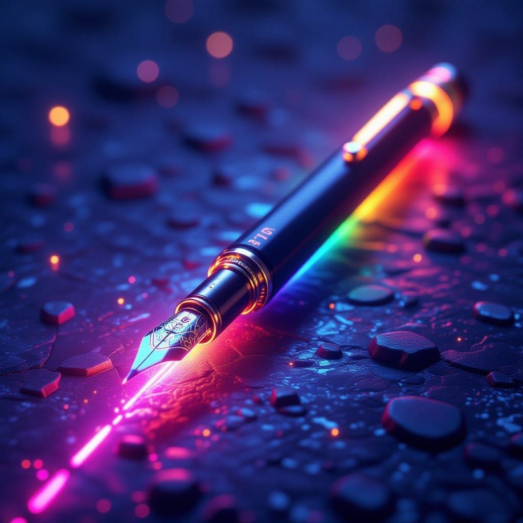Glowing Mechanical Pencil Illuminates Dark Path in 3D Anime ...