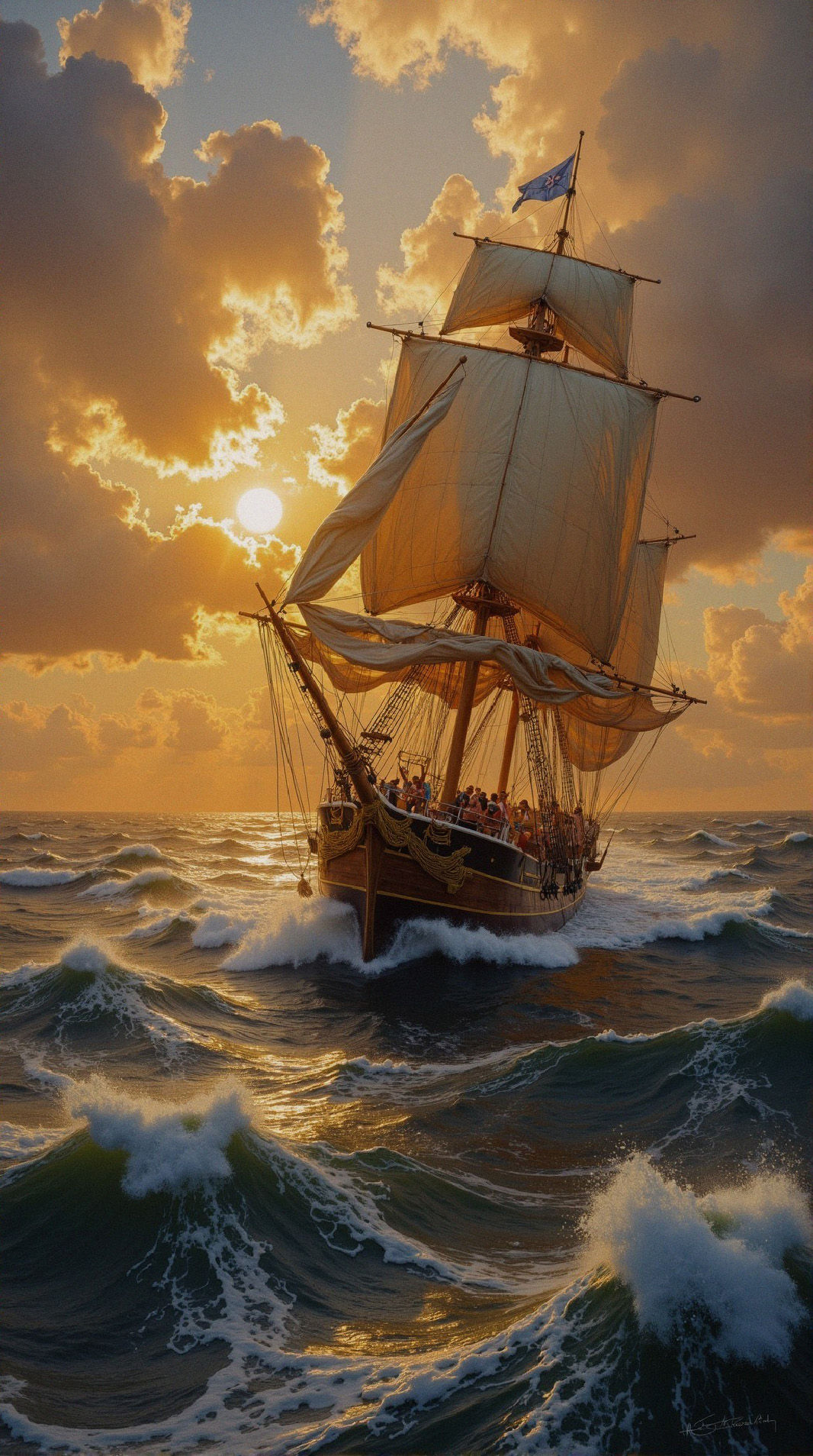 Sailing west in the morning