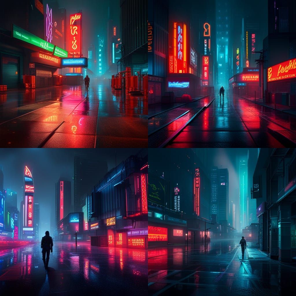 a dark street on a rainy night