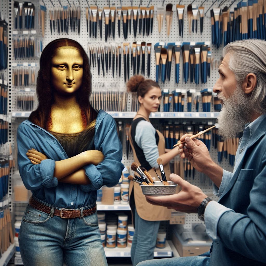 Mona Lisa, salesperson in the brush department