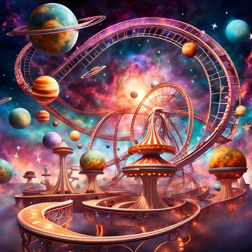 Whimsical Cosmic Theme Park  by @Nita
