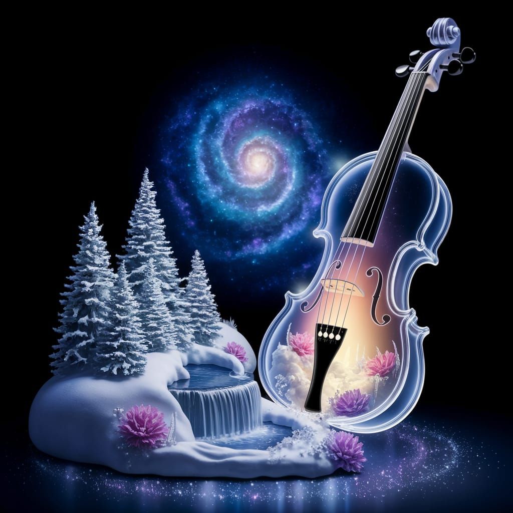 Winter Violin  by @Booth31AIart