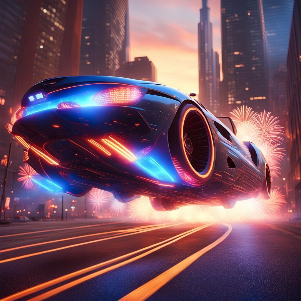 Super Car with details of the Futuristic Space Ship effect i...