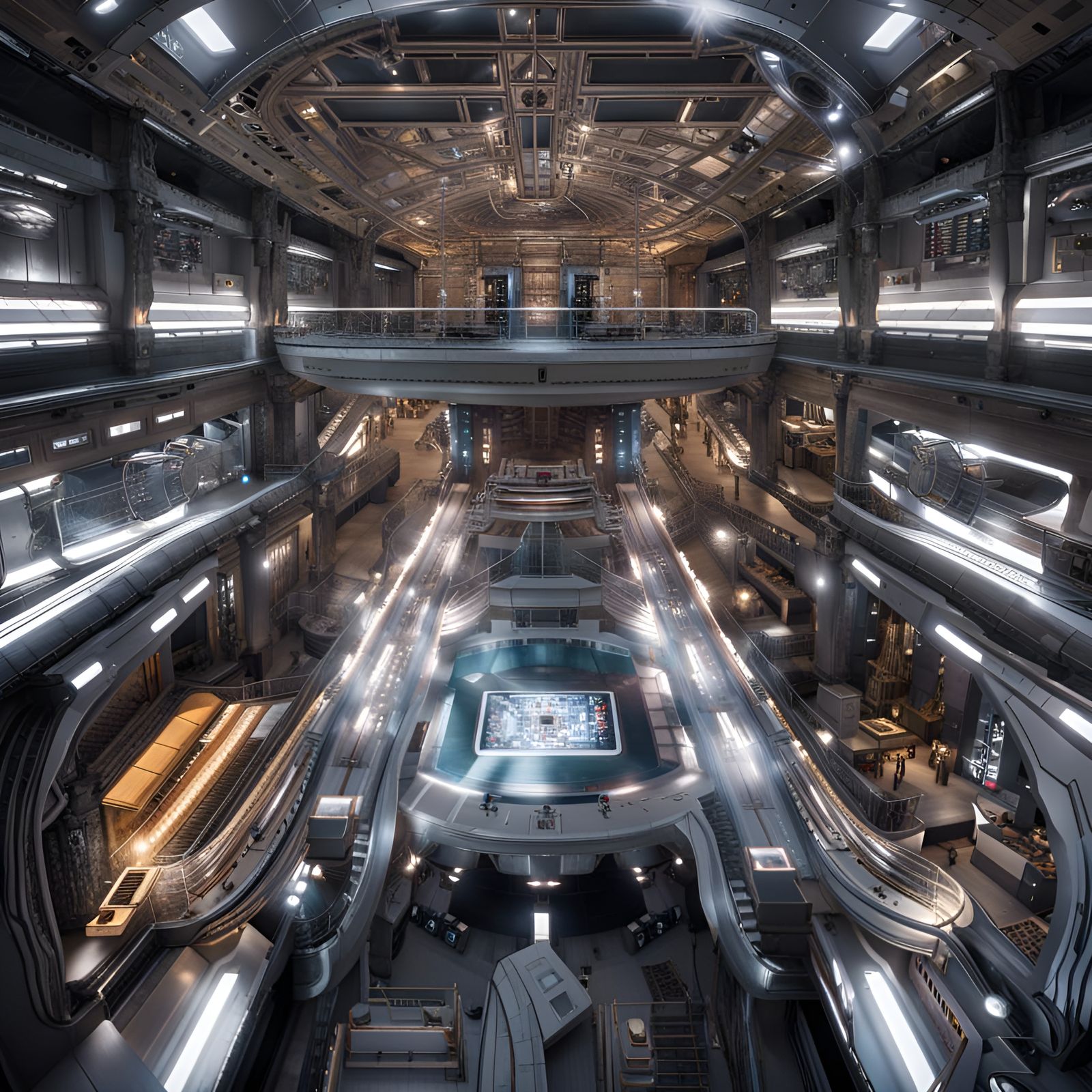Inside a mother ship, giant spaceship 2 stories. You can see...