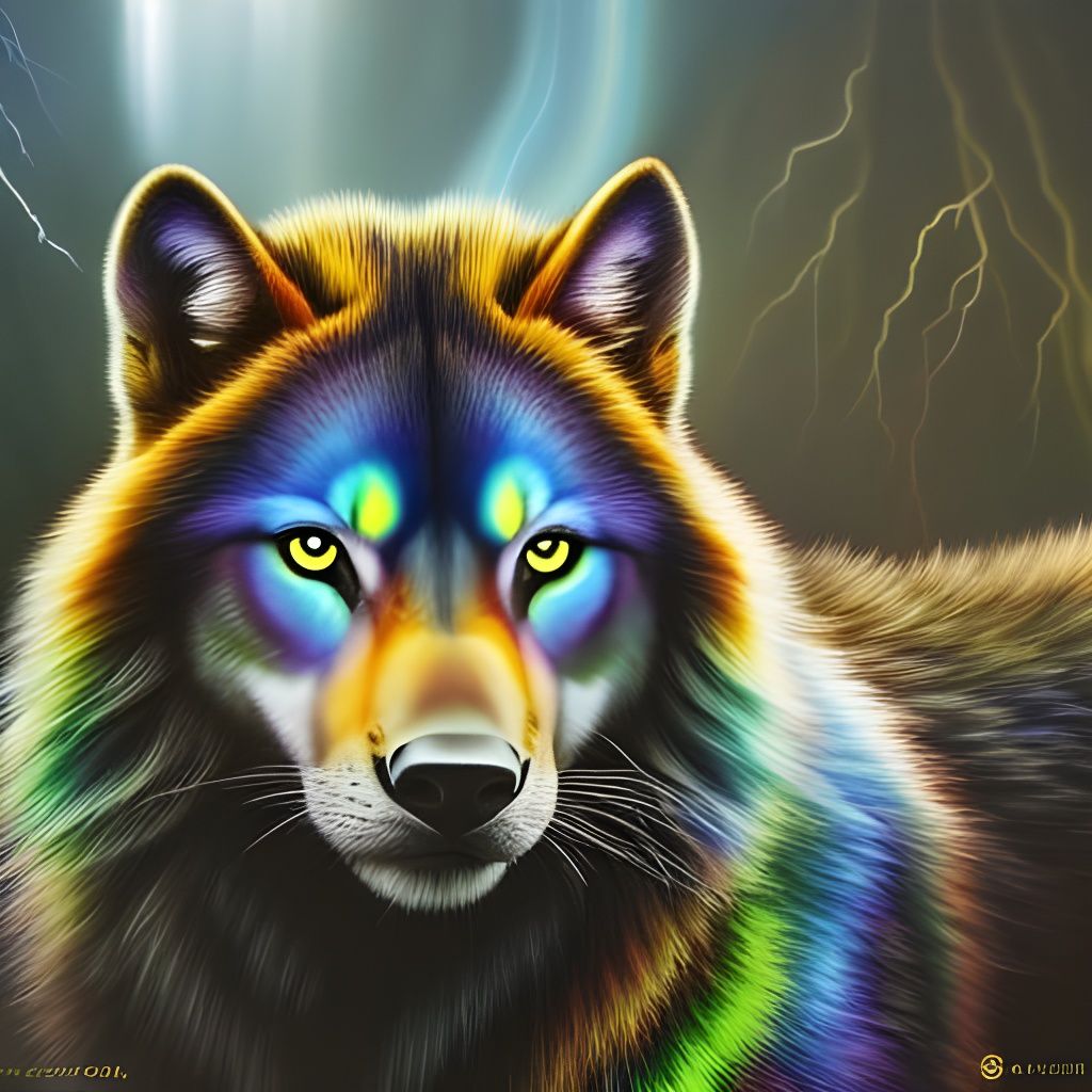 Rainbow wetewolf. - AI Generated Artwork - NightCafe Creator