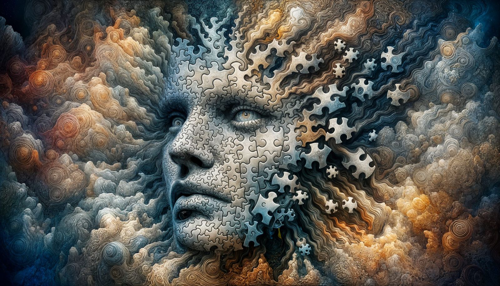 Abstract Fractal Face in Four Dimensions