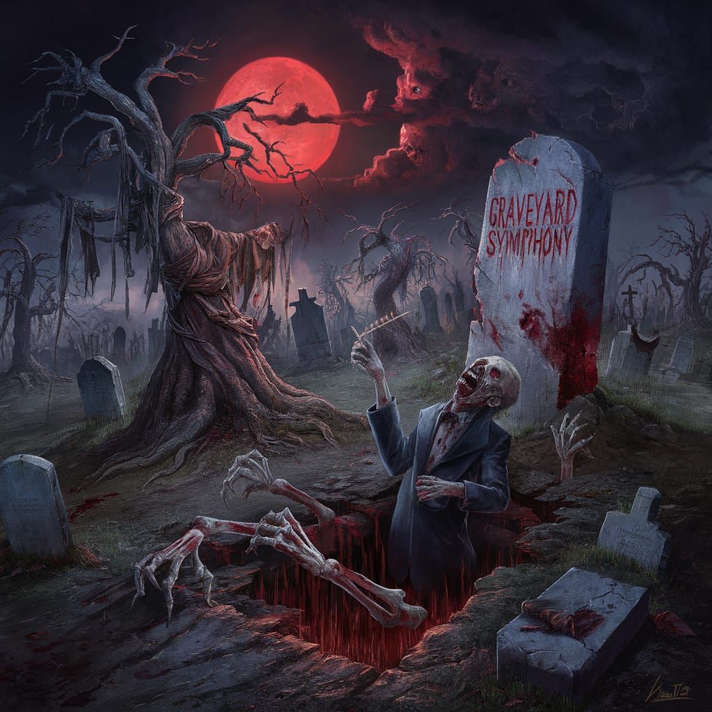 The album cover for the band "Graveyard Symphony"