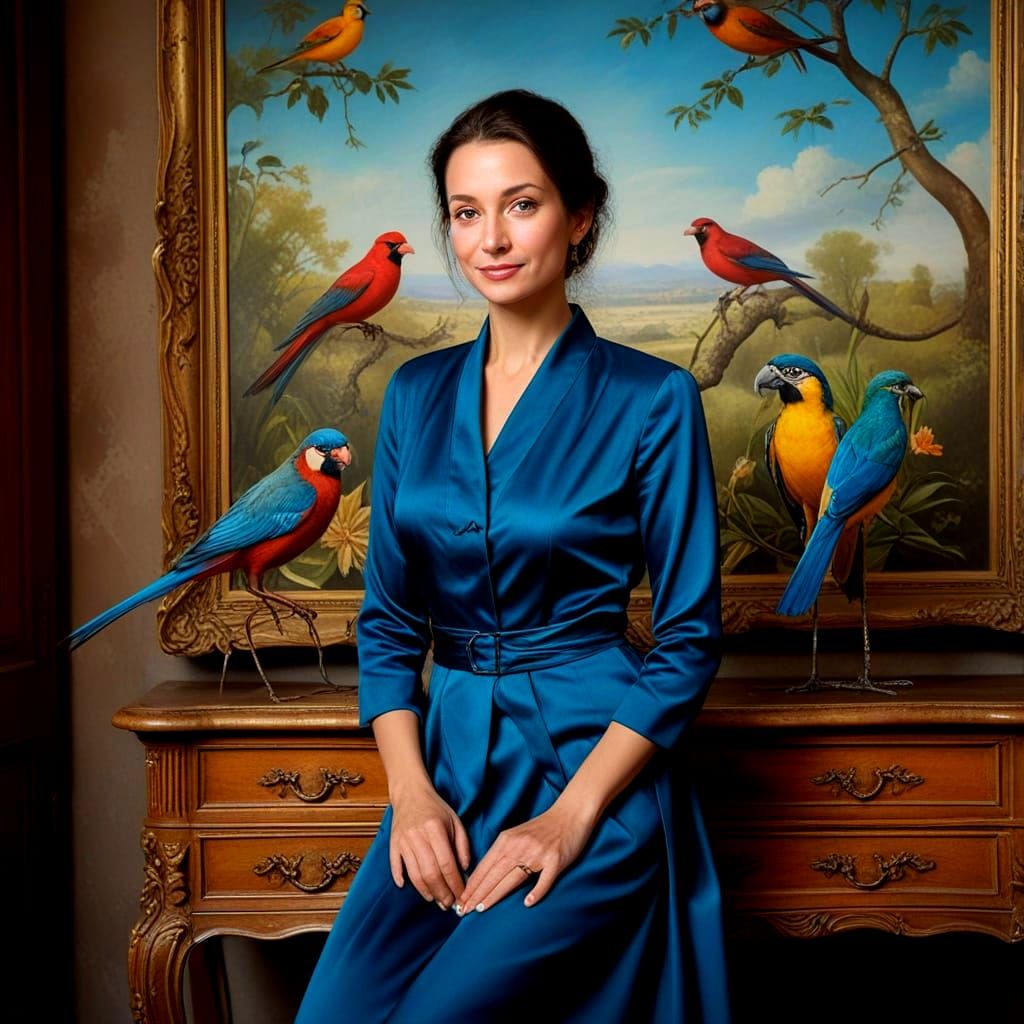 Elegant Lady in Whimsical Surroundings