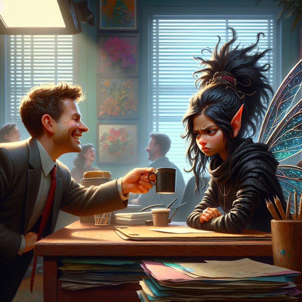 cheer up, have a coffee  by @OrangeFury