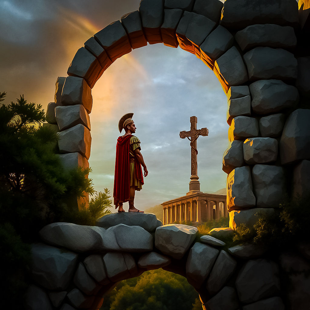 A serene Roman legionary