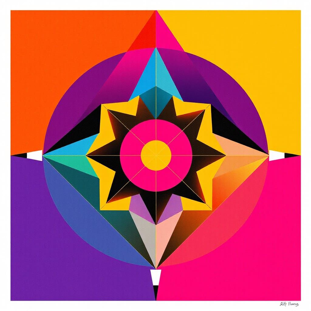 Golden Ratio Geometric Art in Pop Art Style