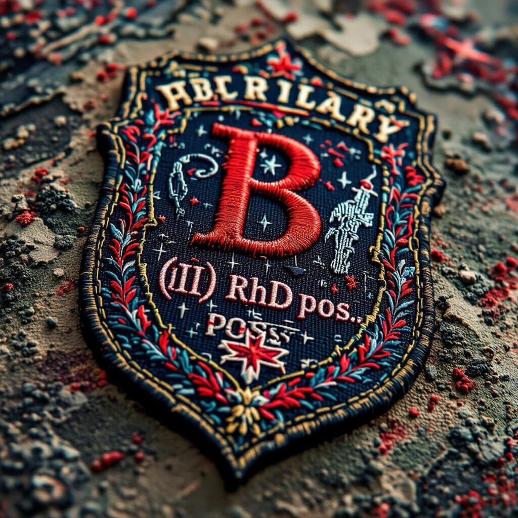 Military blood patch with text: B (III) RhD pos