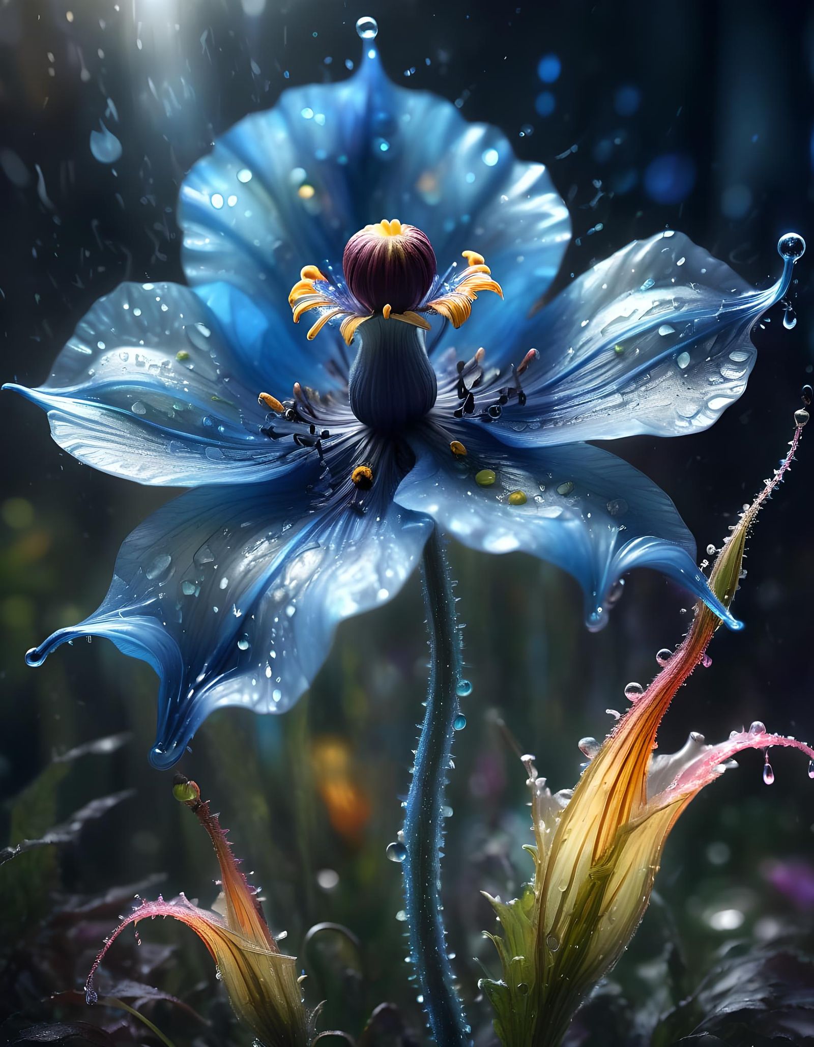 Blooming Blue Poppy