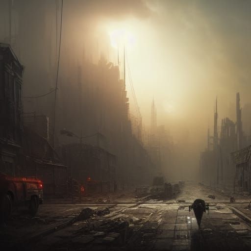 Post-Apocalyptic world - AI Generated Artwork - NightCafe Creator