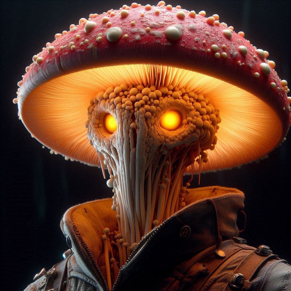 Myconid humanoid portrait