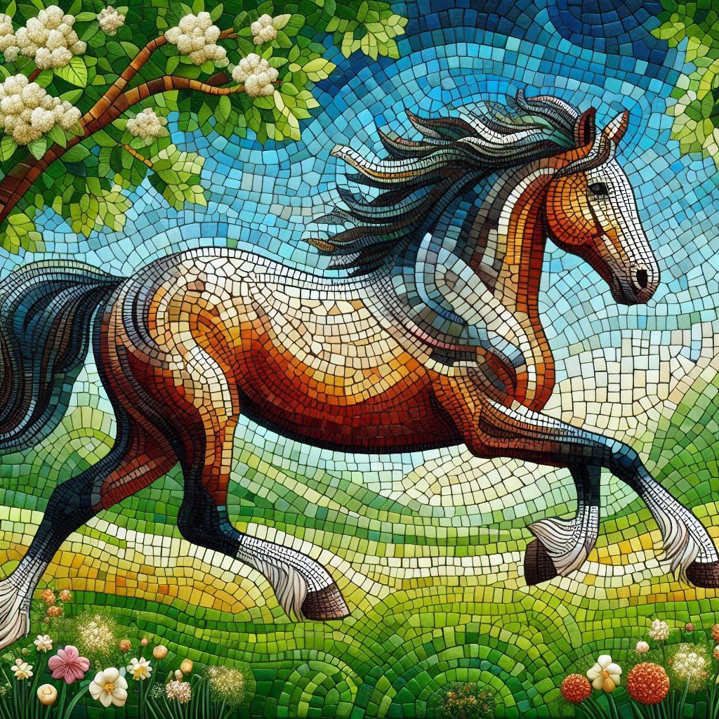 Mosaic horse