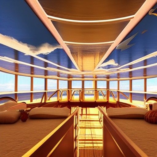 inside of a ship while a captain fights over gold and boxes ...