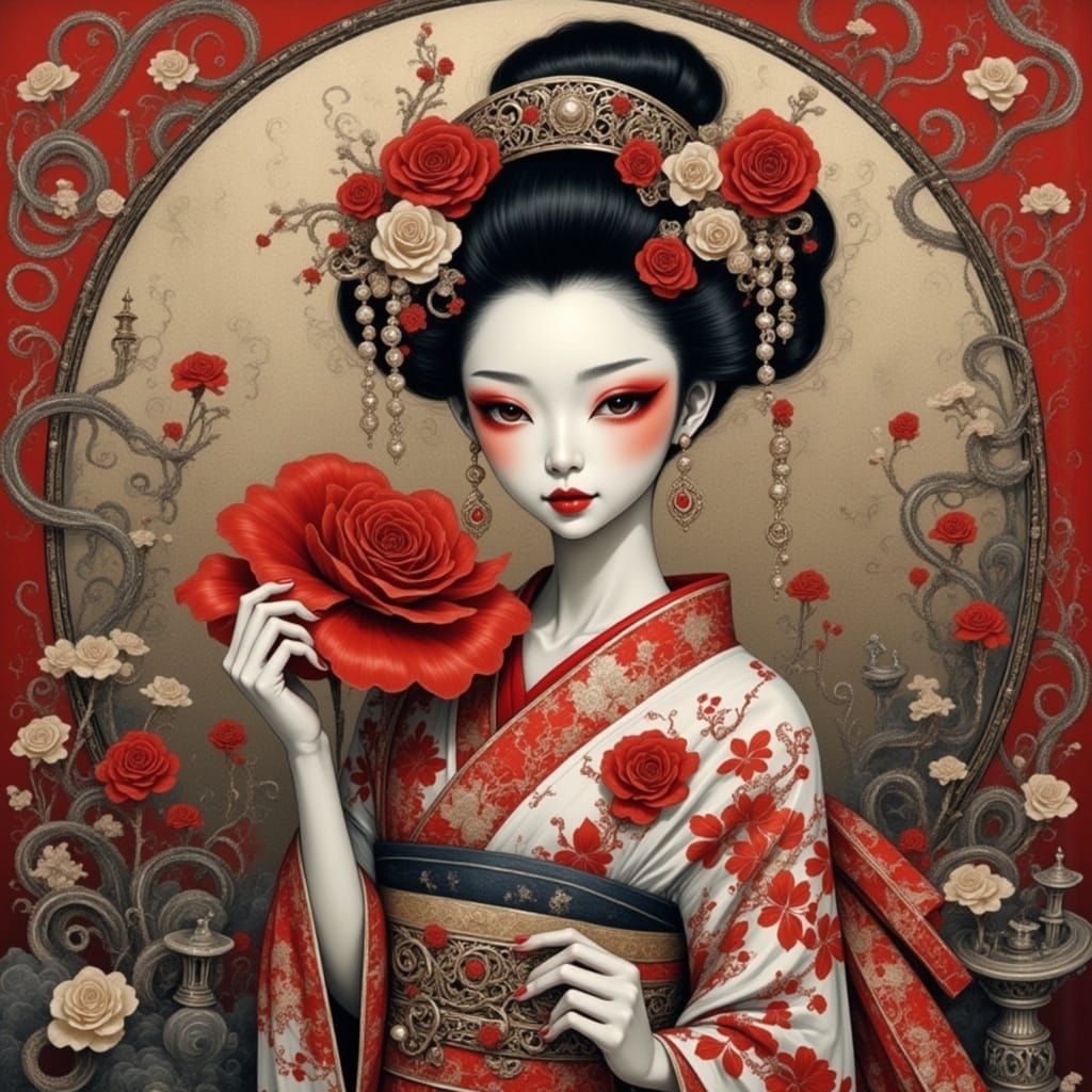 <lora:THE HOWLING:1.0> Geisha