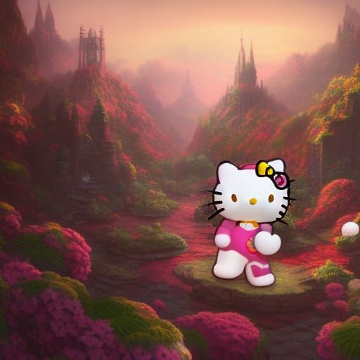 Premium AI Image  there are many hello kitty wallpapers that are all  together generative ai