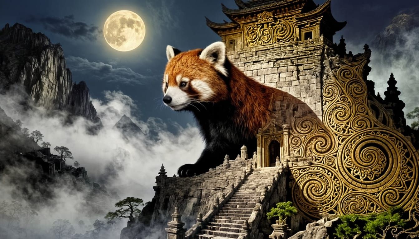Red Panda Spirit  by @JQKER