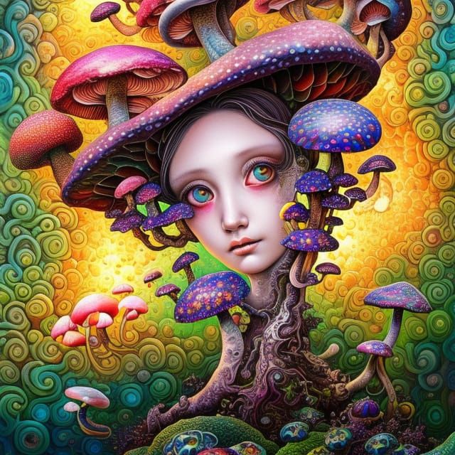 Fungi Girl 4945 - AI Generated Artwork - NightCafe Creator