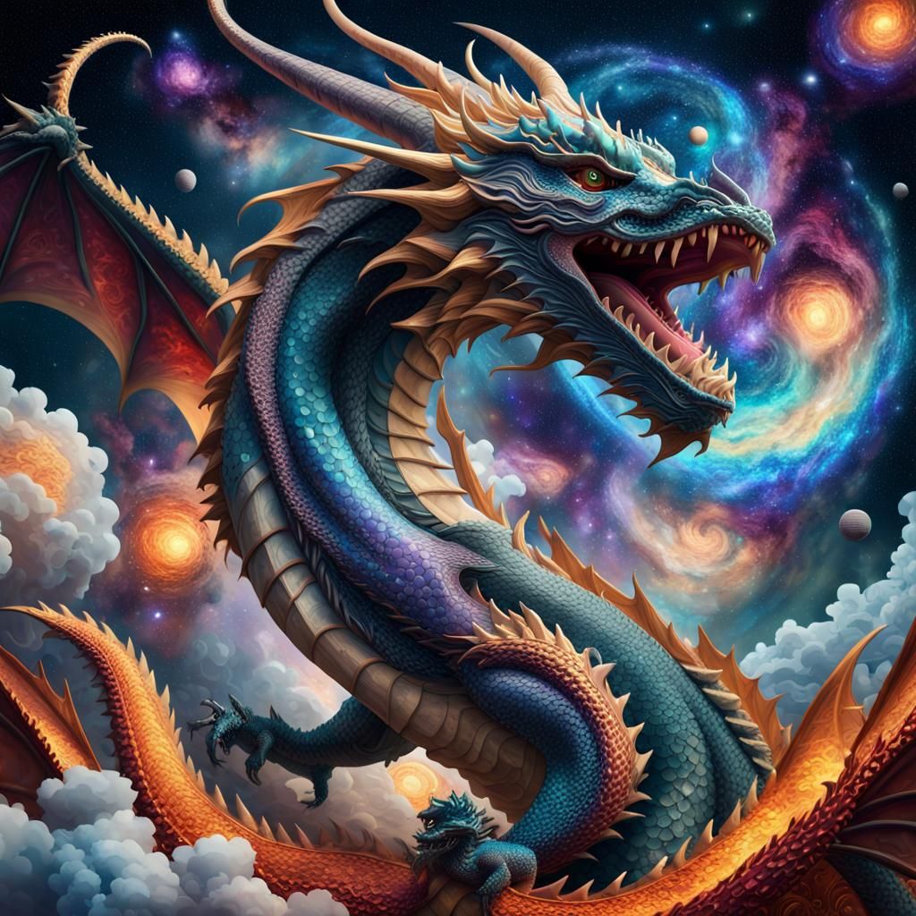 A Cosmic Majestic Dragon - AI Generated Artwork - NightCafe Creator