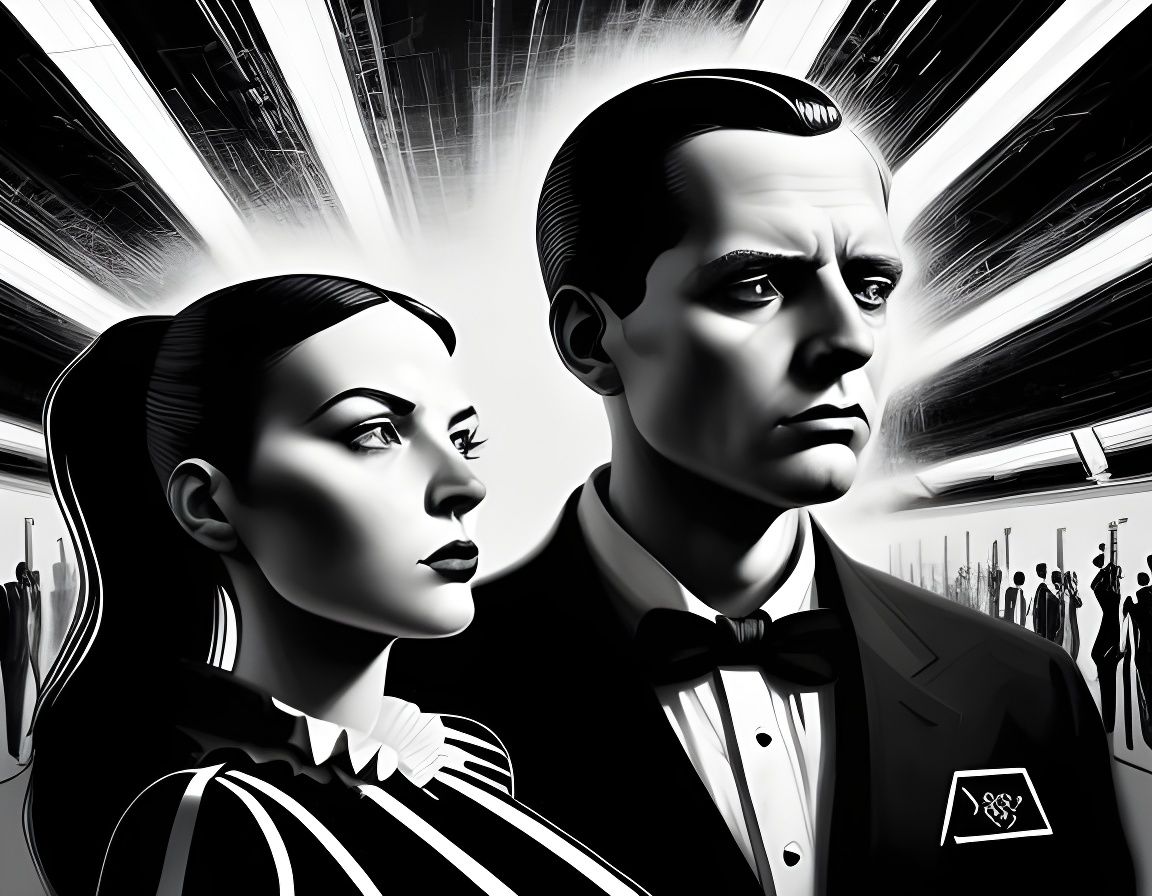 captivating gaze, bubble goth   a black and white photo of t...