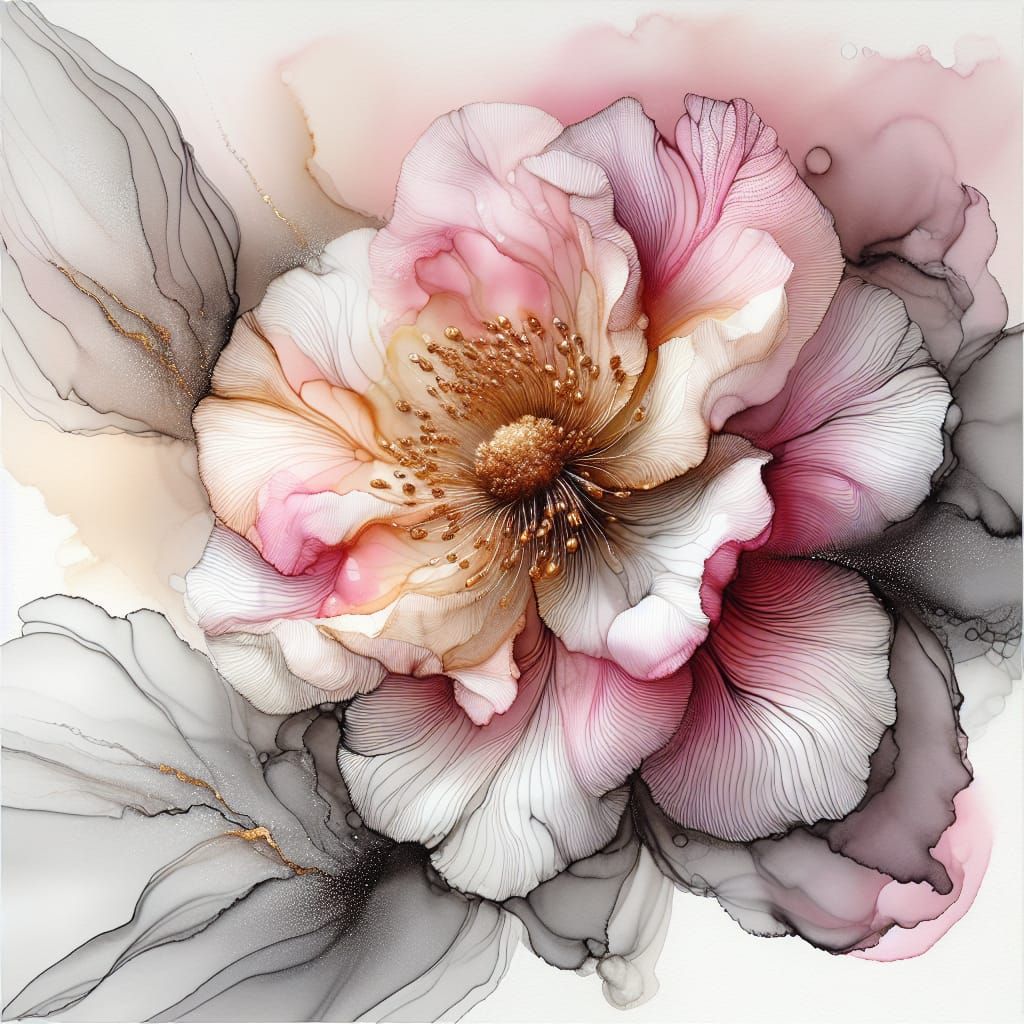 softly ink drawn flower  by @Lady of the Thorns