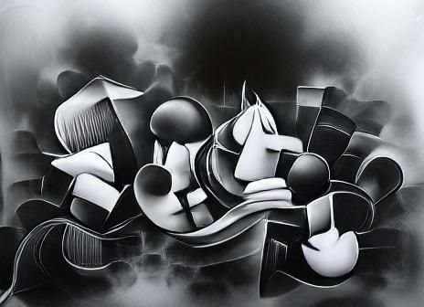 abstract in black and white - AI Generated Artwork - NightCafe Creator