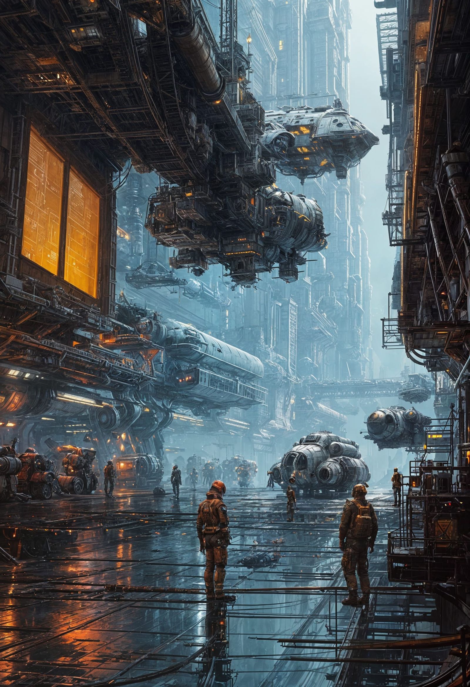 Futuristic Industrial Scene