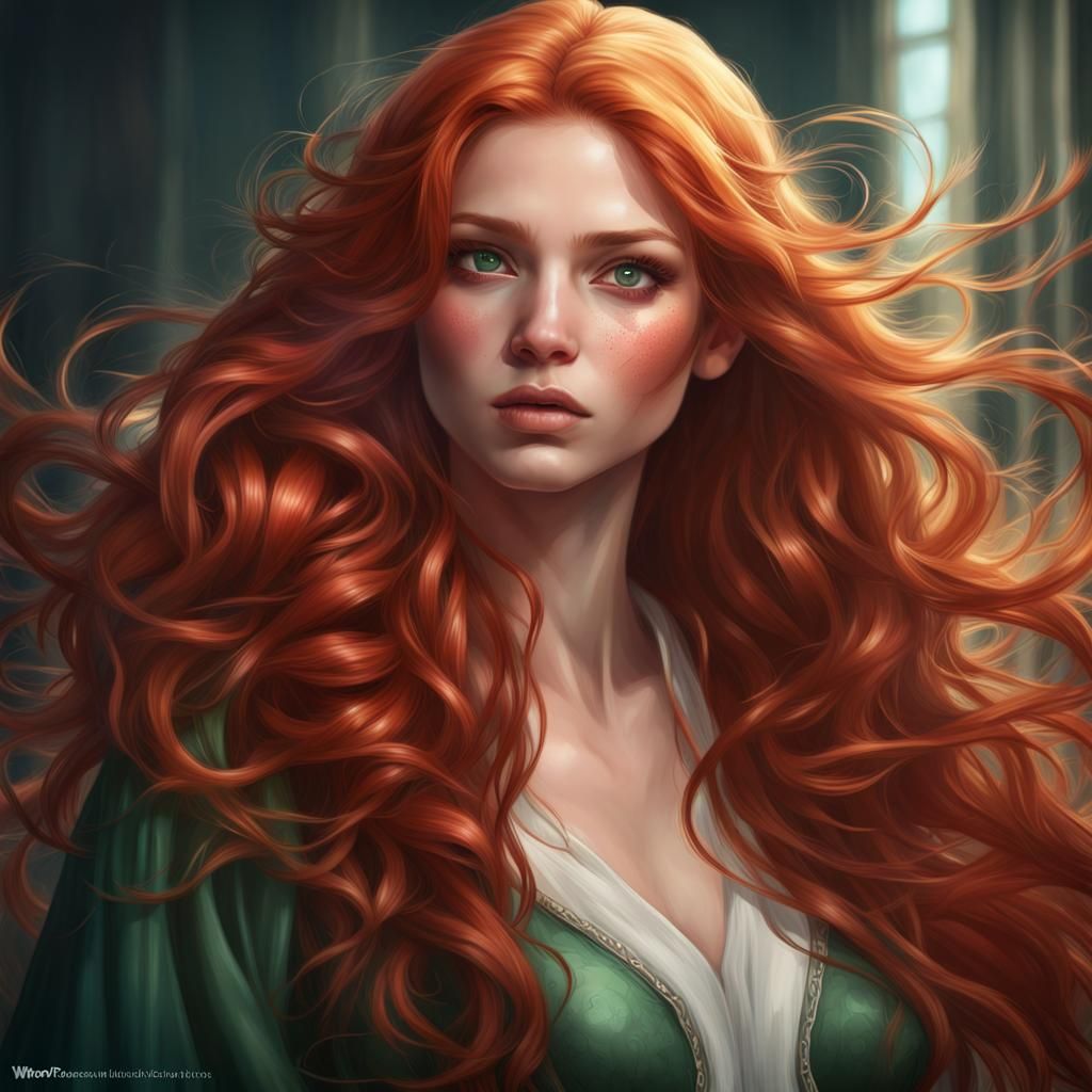 Green eyed beauty - AI Generated Artwork - NightCafe Creator